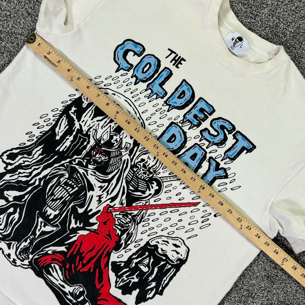 Warren Lotas The Coldest Day Samurai Skeleton Graphic T-Shirt Mens XL Cream - Picture 8 of 11